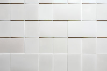 White ceramic tile wall texture background, square pattern of mosaic tile wallの素材