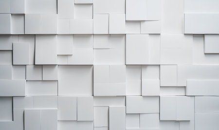 White ceramic tiles wall texture background. 3d render illustration design.の素材