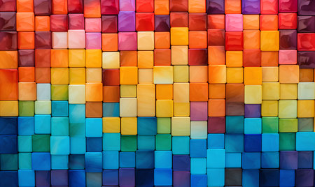 Colorful abstract mosaic background. 3d rendering, 3d illustration.の素材