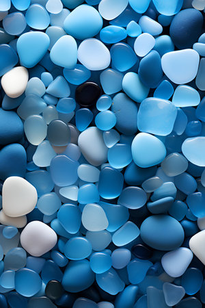 Blue and white stones background. 3d rendering, 3d illustration.の素材