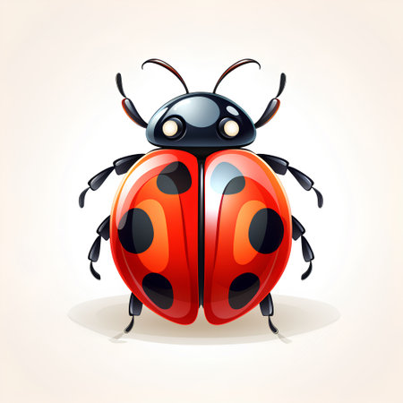 Ladybug isolated on white background. Vector illustration. Eps 10.の素材