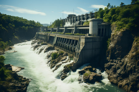 Waterfall on the Rhine river in Switzerland. Toned.の素材