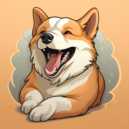 Cute Welsh Corgi dog. Vector illustration of a dog.の素材