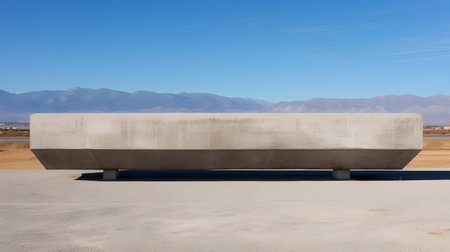 concrete wall on the beach with blue sky. 3d renderingの素材