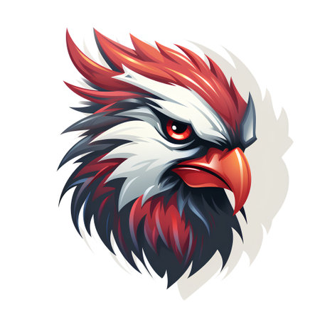 Eagle head mascot vector illustration isolated on white background. Eagle head mascot for sport teamの素材