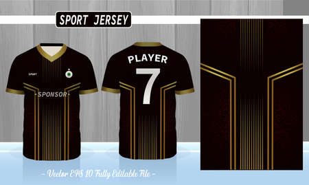T-shirt sport design template, soccer jersey mockup for football club. uniform front and back view. sport uniform in front and back view. t-shirt mock up for sport club.のイラスト素材