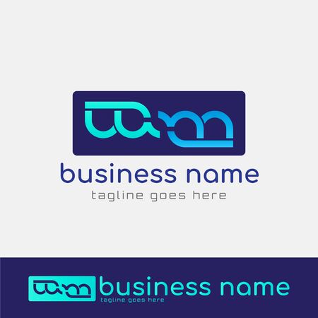 Vector logo design template for business, company, association, application with futuristic color. Abstract Modern WM Letter Signのイラスト素材