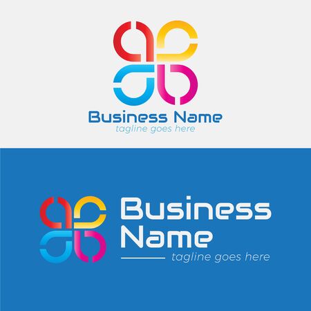 Vector logo design template for business, company, association, application, icon or button with futuristic color. Modern Flower Signのイラスト素材