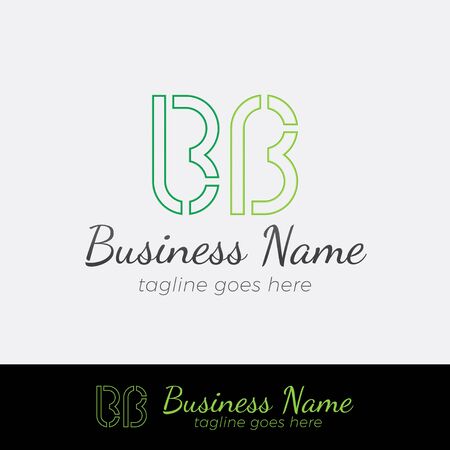 Vector logo design template for business, company, association, application with futuristic color. Double B Letter signのイラスト素材