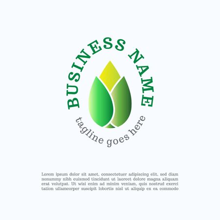 Vector logo design template for business, company, association, application, icon or button with futuristic color. Green Anthers or pistilのイラスト素材