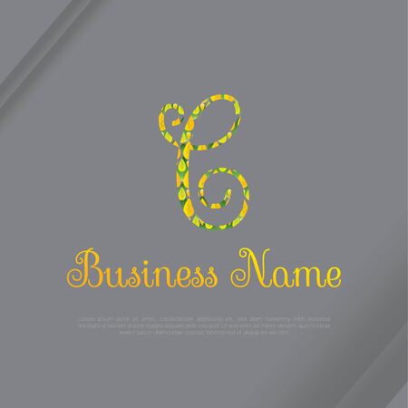 Vector logo design template for business, company, association, application, icon or button with futuristic color. Foliage Script Font Initial Letter Cのイラスト素材