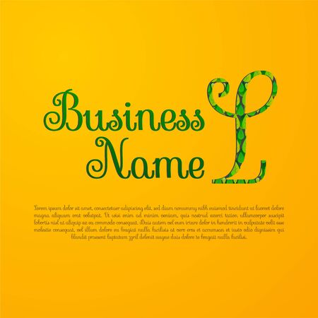 Vector logo design template for business, company, association, application, icon or button with futuristic color. Script Font Initial Letter Lのイラスト素材