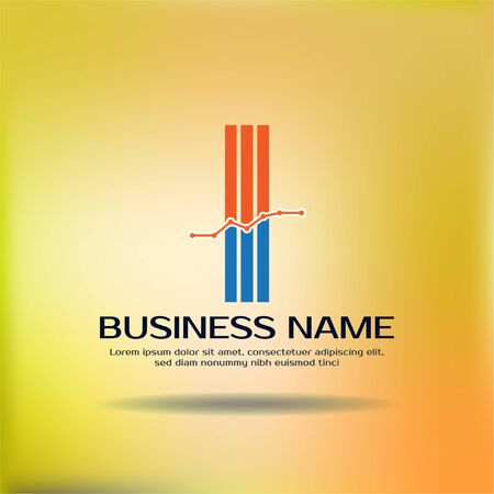 Accounting  Template for Finance Business or Accountant with Alphabetical Letter I and Graphic Bar Signのイラスト素材