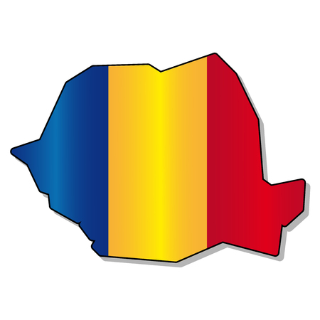 Romanian flag mapのイラスト素材