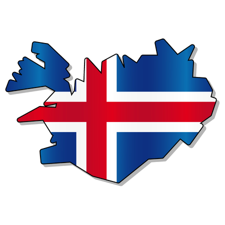Iceland flag mapのイラスト素材