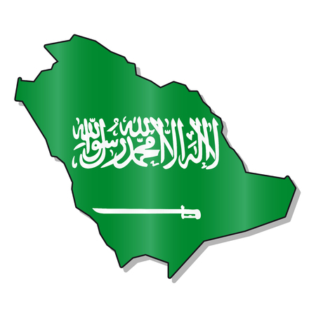 Saudi arabia flag mapのイラスト素材