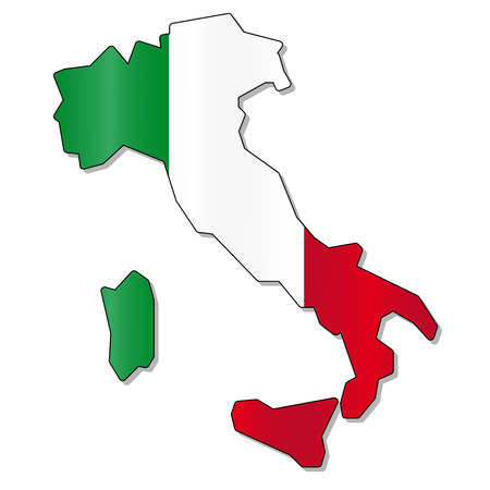 Italy flag mapのイラスト素材