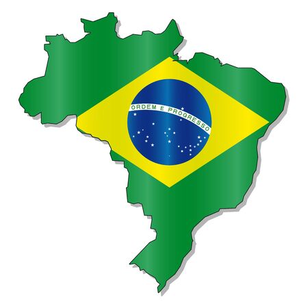 Brazilian flag mapのイラスト素材