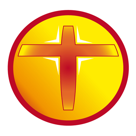 Christian cross red and yellowのイラスト素材
