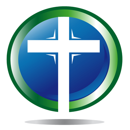 Christian cross blue backgroundのイラスト素材