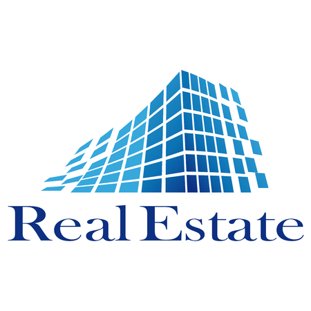 Isolated icon skyscraper with blue windowsのイラスト素材