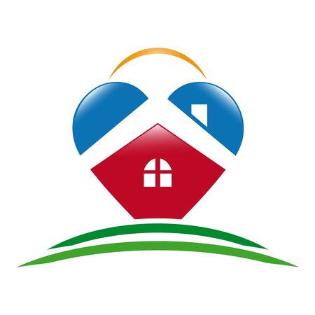 Icon house heart formのイラスト素材