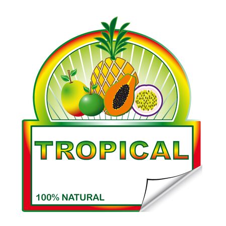 Market label for exotic fruitsのイラスト素材