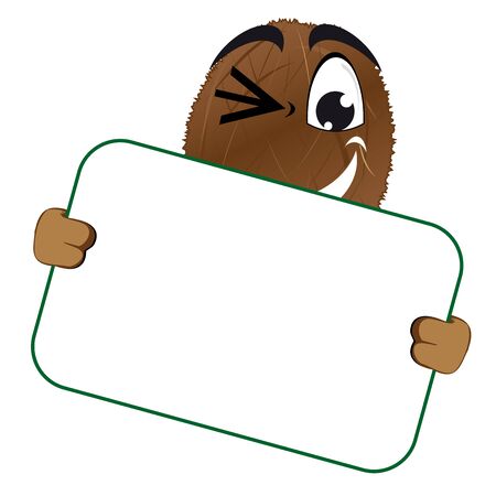 Funny coconut with postersのイラスト素材