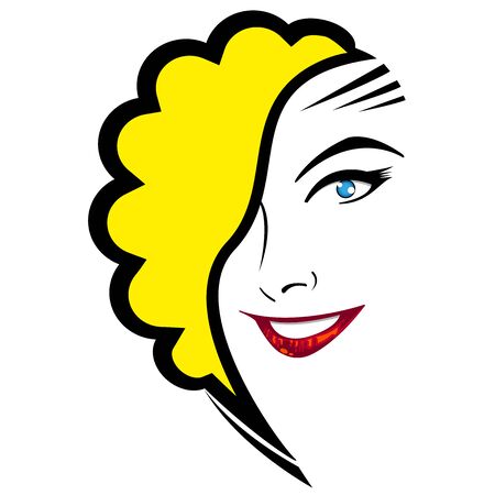 Beautiful woman with blonde hairstyle and makeupのイラスト素材