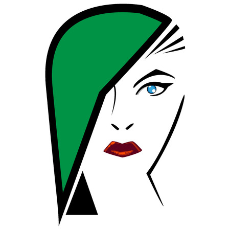 Beautiful woman with original hairstyle and makeupのイラスト素材