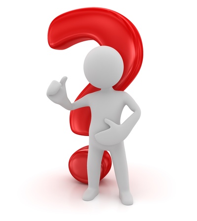 Question mark and character , computer generated image  3d render の写真素材