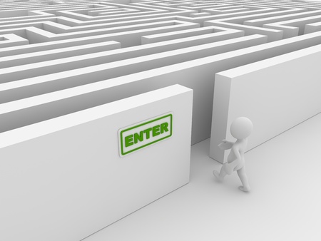 Entering the maze , computer generated image. 3d render.
の写真素材