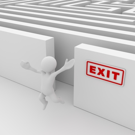 Exit the maze , computer generated image. 3d render.の写真素材