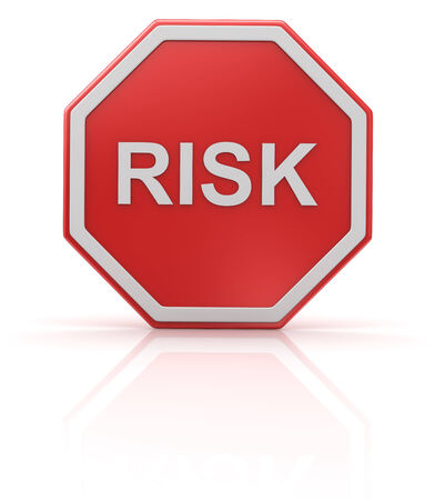 Risk road sign , computer generated image. 3d render.の写真素材