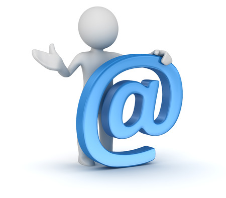 Man and internet symbol , computer generated image. 3d render.の写真素材