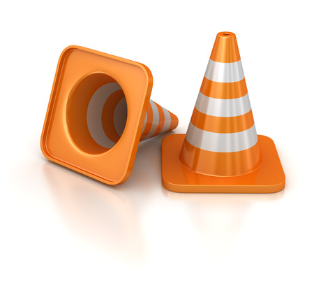 Traffic cones , computer generated image. 3d render.の写真素材