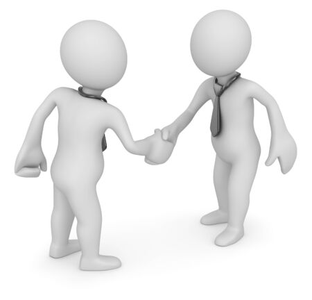 Handshake of two businessmans , computer generated image  3d render の写真素材