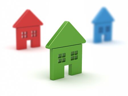 Colorful house , computer generated image. 3d render.の写真素材