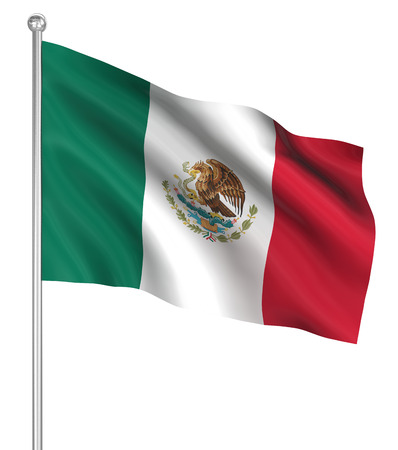 Mexico flag , computer generated image. 3d render.の写真素材
