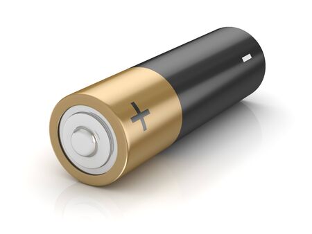 Isolated alcaline battery. 3d render and computer generated image.の写真素材