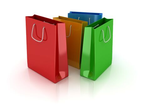 Colorful shopping bag. 3d render and computer generated image.の写真素材