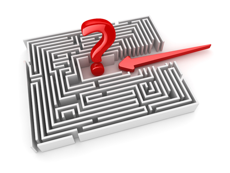 Search concept with maze. 3d render and computer generated image.の写真素材