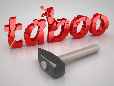 Break taboo concept. 3d render and computer generated image.の写真素材