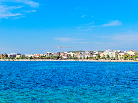 Panorama of the sea and the city of Alghero in the background. Sardinia, Italy.の写真素材