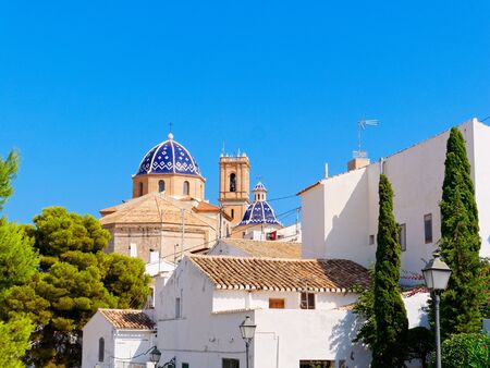 panorama of the city of Altea. A beautiful old town on the hill.の写真素材