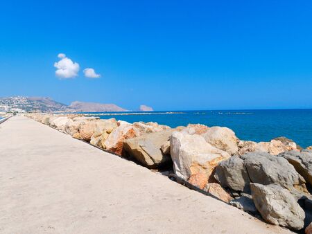 panorama of the city of Altea and the sea.の写真素材