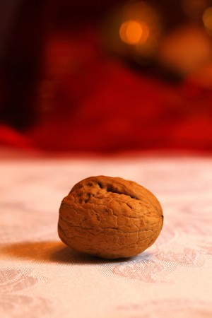 Christmas single walnut on the table