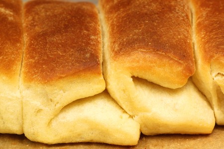 Closeup of fresh baked butter buns. Home-made bakeの写真素材