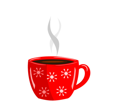 Energizing red cup of hot coffee のイラスト素材