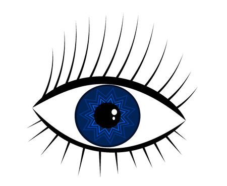 navy-blue eye illustration. mysterious womanのイラスト素材